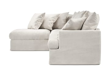 Menard 4-personers Venstrevendt Dyb L-formet Chaiselongsofa i Stof - Beige - Møbler - Sofaer - Sofa med chaiselong - 4 personers sofa med chaiselong