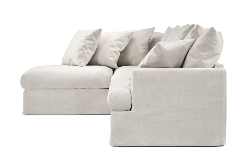 Menard 4-personers Venstrevendt Dyb L-formet Chaiselongsofa i Stof - Beige - Møbler - Sofaer - Sofa med chaiselong - 4 personers sofa med chaiselong