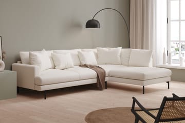 Menard 4-personers Højrevendt Dyb L-formet Chaiselongsofa i Bouclé - Hvid - Møbler - Sofaer - Sofa med chaiselong