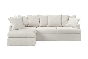 Menard 4-personers Venstrevendt Dyb L-formet Chaiselongsofa i Stof - Beige - Møbler - Sofaer - Sofa med chaiselong - 4 personers sofa med chaiselong