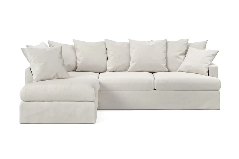 Menard 4-personers Venstrevendt Dyb L-formet Chaiselongsofa i Stof, Beige