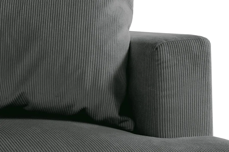 Menard 4-personers Venstrevendt Dyb L-formet Chaiselongsofa i Manchester - Grå - Møbler - Sofaer - Sofa med chaiselong