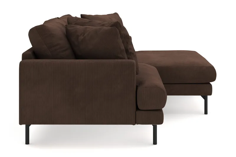 Menard 4-personers Højrevendt L-formet Divansofa i Manchester - Brun - Møbler - Sofaer - Sofa med chaiselong