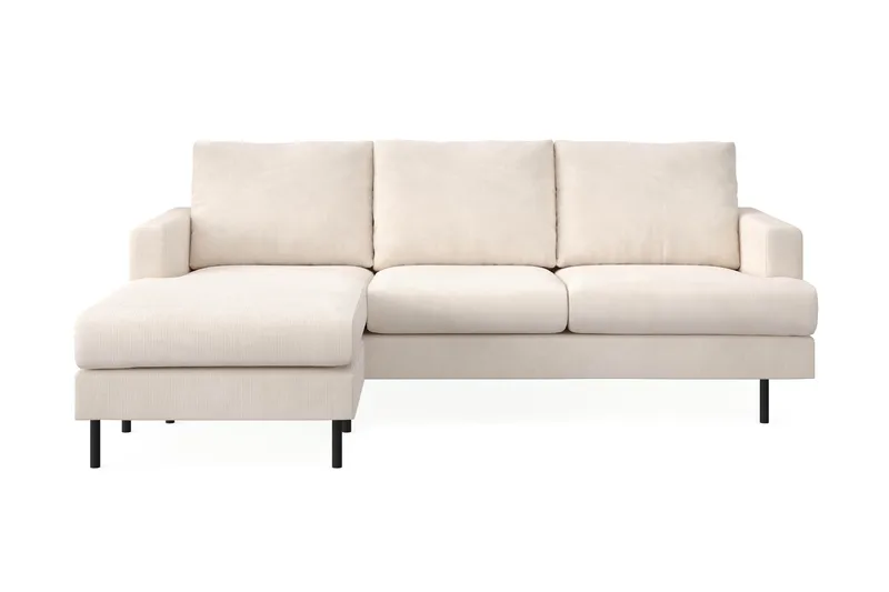 Menard Compact 3-personers Venstrevendt L-formet Divansofa i Manchester - Beige - Møbler - Sofaer - Sofa med chaiselong