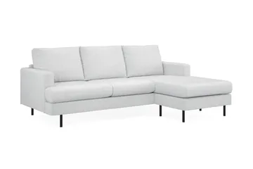 Menard Compact 3-personers Højrevendt L-formet Divansofa i Stof - Lysegrå - Møbler - Sofaer - Sofa med chaiselong