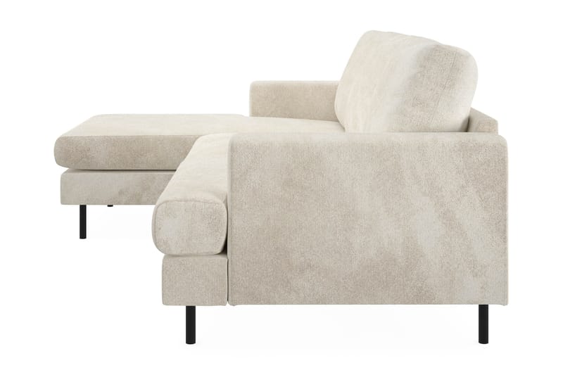 Menard Compact 3-personers Venstrevendt L-formet Divansofa i Fløjl - Cremehvid - Møbler - Sofaer - Sofa med chaiselong