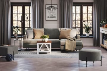 Menard Compact 3-personers Højrevendt L-formet Divansofa i Manchester - Grå - Møbler - Sofaer - Sofa med chaiselong