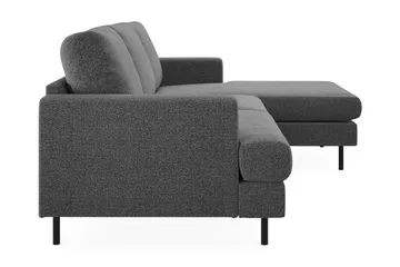 Menard Compact 3-personers Højrevendt L-formet Divansofa i Stof - Mørkegrå - Møbler - Sofaer - Sofa med chaiselong