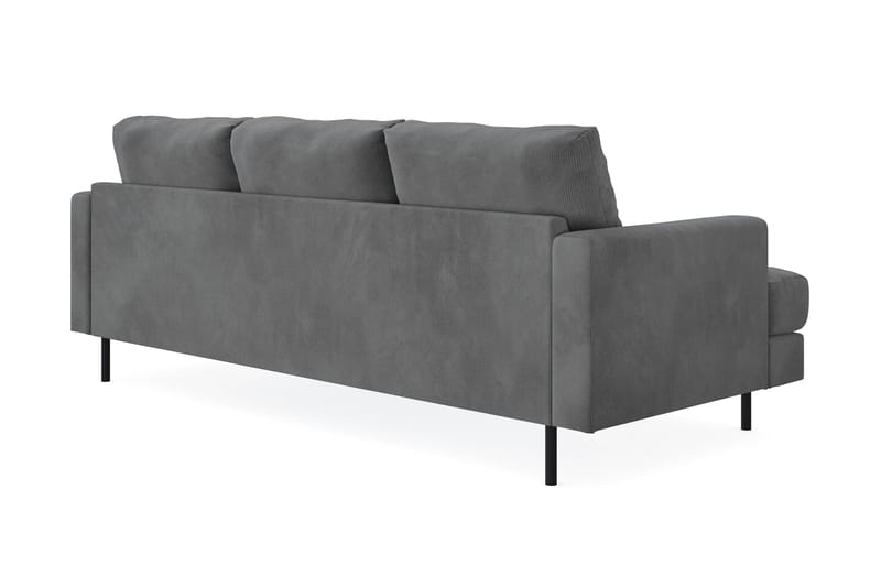 Menard Compact 3-personers Højrevendt L-formet Divansofa i Manchester - Grå - Møbler - Sofaer - Sofa med chaiselong