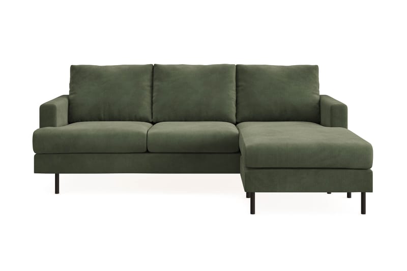 Menard Compact 3-personers Højrevendt L-formet Divansofa i Manchester - Grøn - Møbler - Sofaer - Sofa med chaiselong