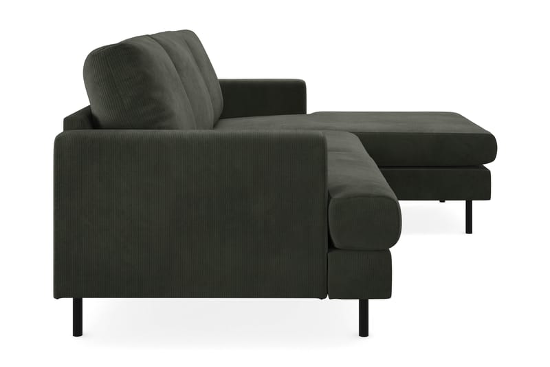 Menard Compact 3-personers Højrevendt L-formet Divansofa i Manchester - Mørkegrøn - Møbler - Sofaer - Sofa med chaiselong