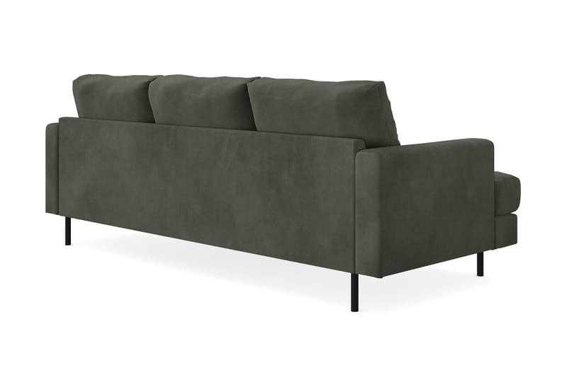 Menard Compact 3-personers Højrevendt L-formet Divansofa i Manchester - Mørkegrøn - Møbler - Sofaer - Sofa med chaiselong