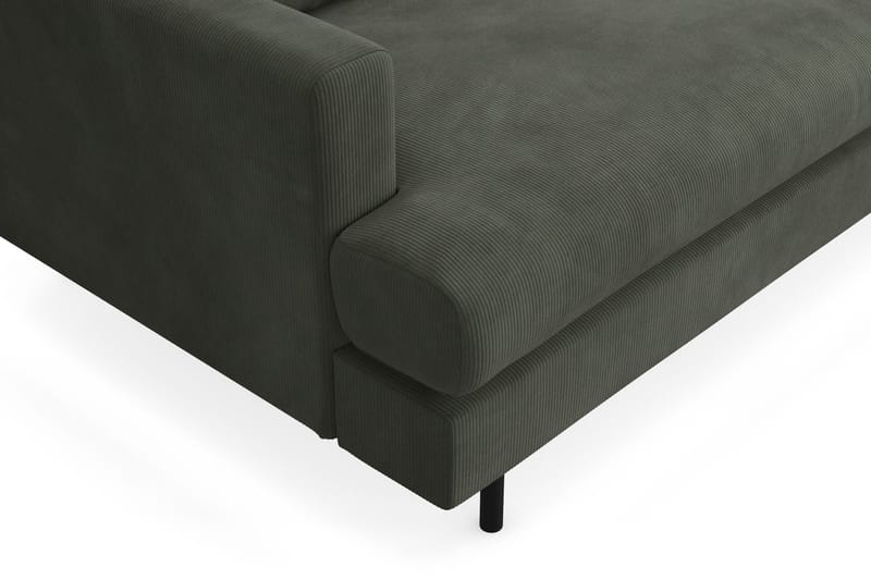 Menard Compact 3-personers Højrevendt L-formet Divansofa i Manchester - Mørkegrøn - Møbler - Sofaer - Sofa med chaiselong