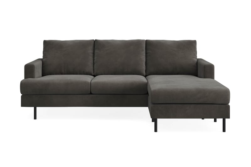 Menard Compact 3-personers Højrevendt L-formet Divansofa i Manchester - Mørkegrå - Møbler - Sofaer - Sofa med chaiselong