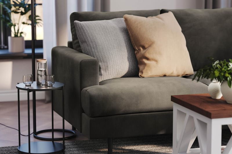 Menard Compact 3-personers Højrevendt L-formet Divansofa i Manchester - Mørkegrå - Møbler - Sofaer - Sofa med chaiselong