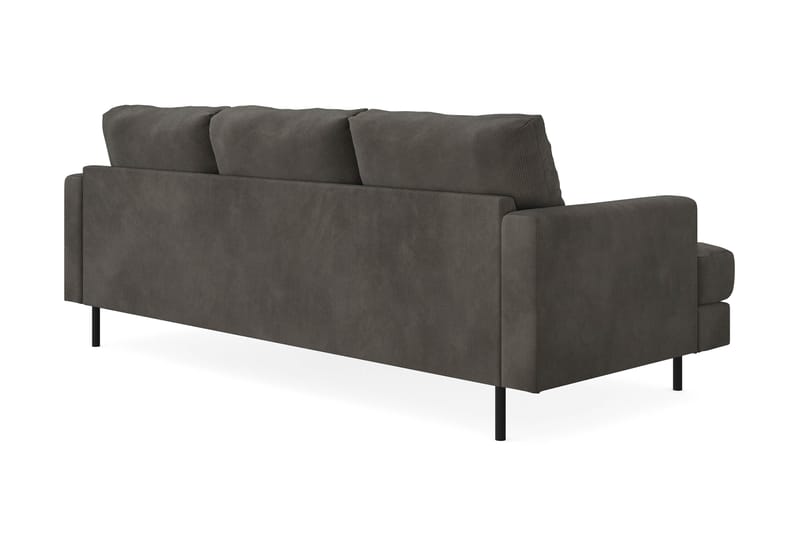 Menard Compact 3-personers Højrevendt L-formet Divansofa i Manchester - Mørkegrå - Møbler - Sofaer - Sofa med chaiselong