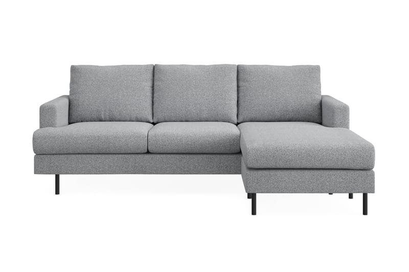Menard Compact 3-personers Højrevendt L-formet Divansofa i Stof - Grå - Møbler - Sofaer - Sofa med chaiselong