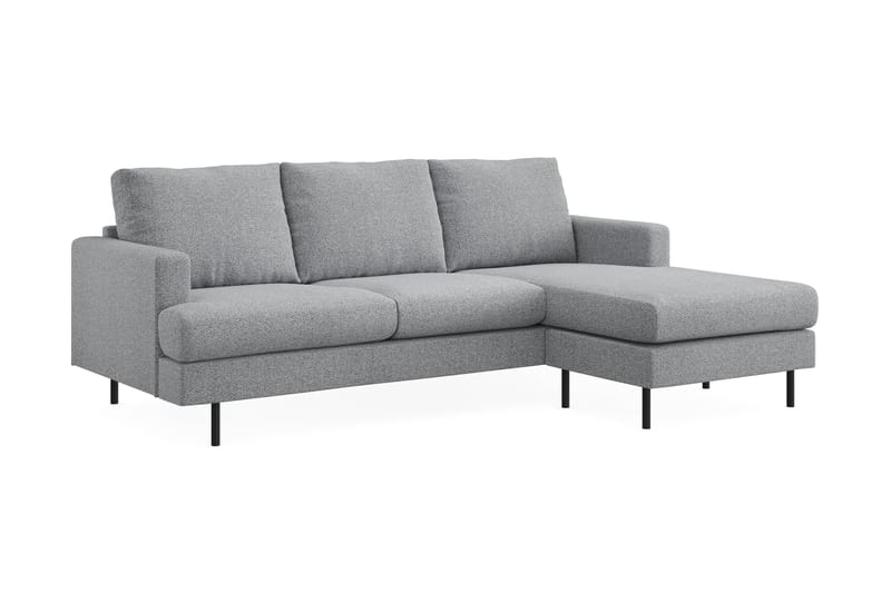Menard Compact 3-personers Højrevendt L-formet Divansofa i Stof - Grå - Møbler - Sofaer - Sofa med chaiselong