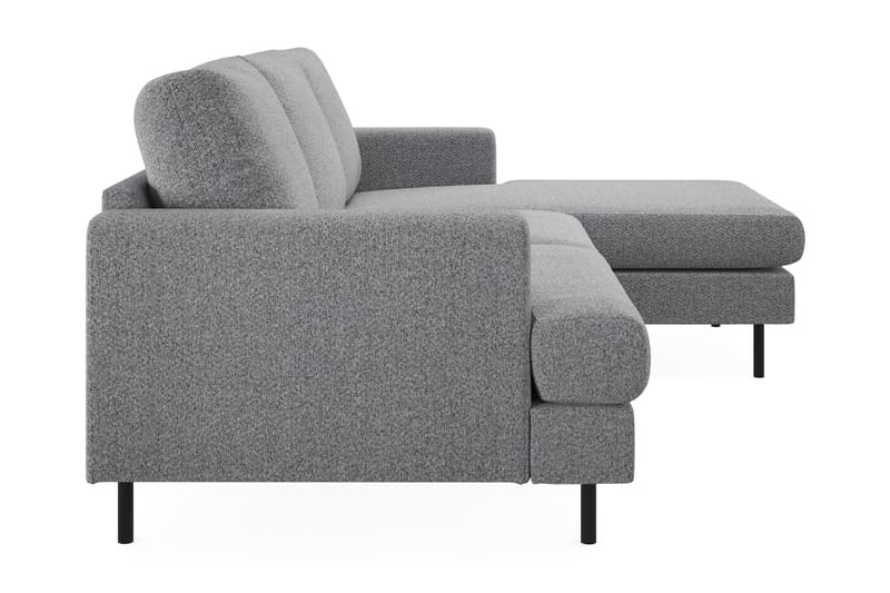 Menard Compact 3-personers Højrevendt L-formet Divansofa i Stof - Grå - Møbler - Sofaer - Sofa med chaiselong