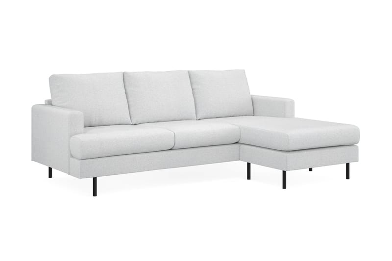 Menard Compact 3-personers Højrevendt L-formet Divansofa i Stof - Lysegrå - Møbler - Sofaer - Sofa med chaiselong