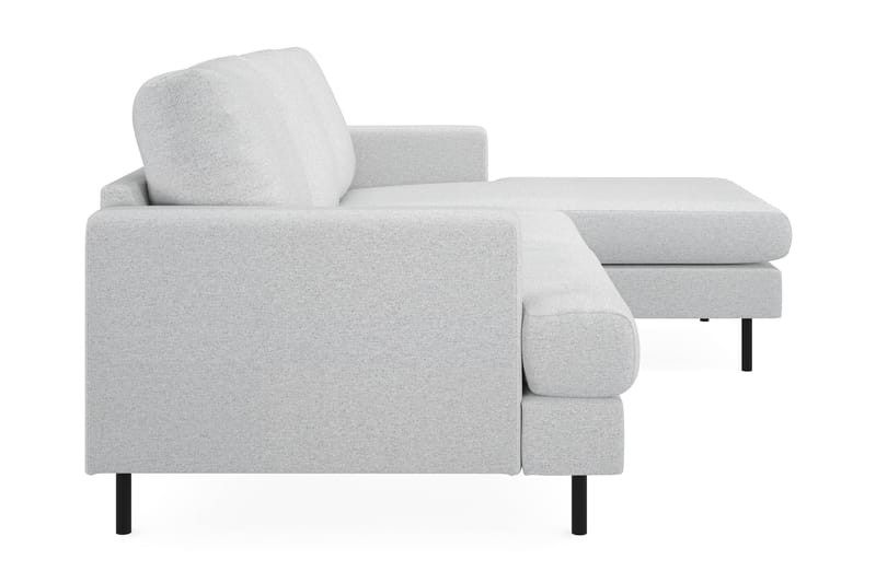 Menard Compact 3-personers Højrevendt L-formet Divansofa i Stof - Lysegrå - Møbler - Sofaer - Sofa med chaiselong