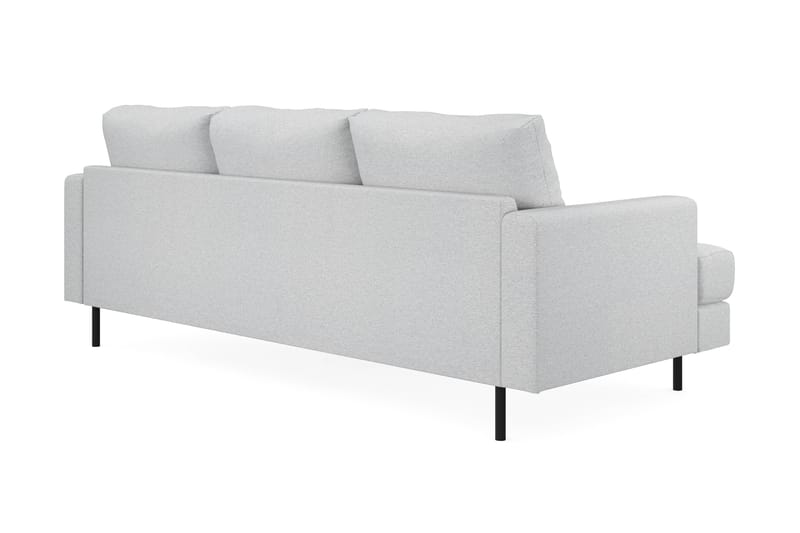 Menard Compact 3-personers Højrevendt L-formet Divansofa i Stof - Lysegrå - Møbler - Sofaer - Sofa med chaiselong