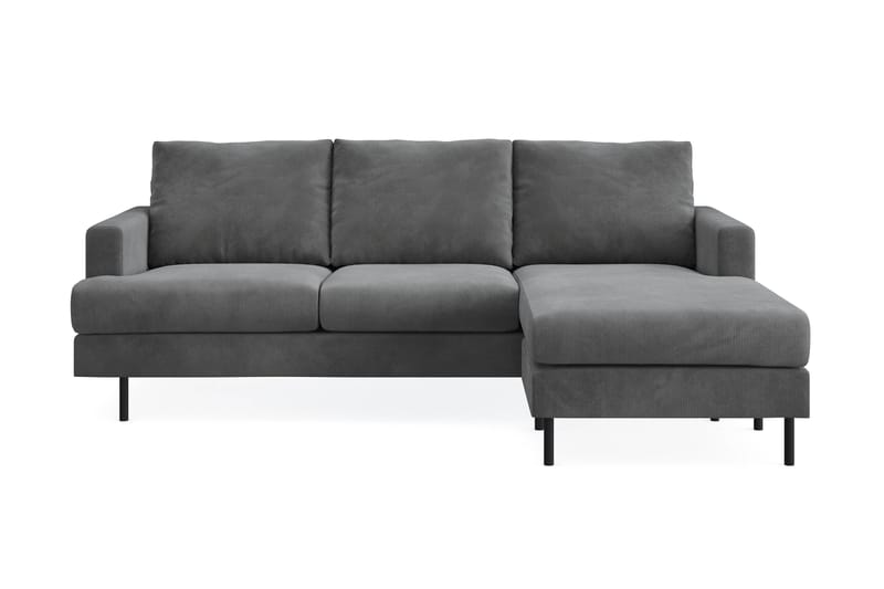 Menard Compact 3-personers Højrevendt L-formet Divansofa i Manchester - Grå - Møbler - Sofaer - Sofa med chaiselong