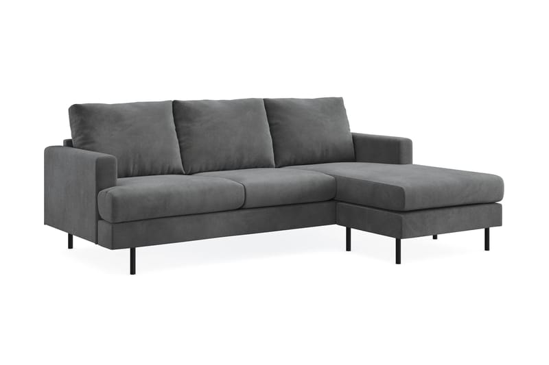 Menard Compact 3-personers Højrevendt L-formet Divansofa i Manchester - Grå - Møbler - Sofaer - Sofa med chaiselong