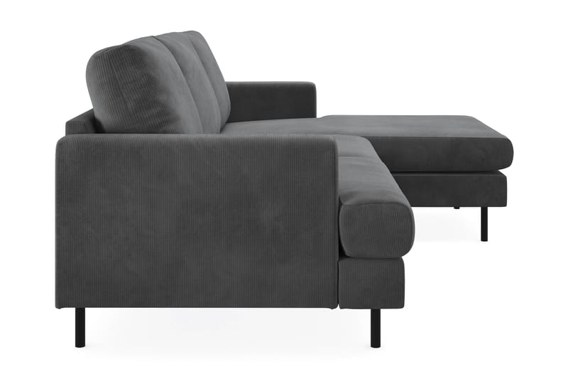 Menard Compact 3-personers Højrevendt L-formet Divansofa i Manchester - Grå - Møbler - Sofaer - Sofa med chaiselong