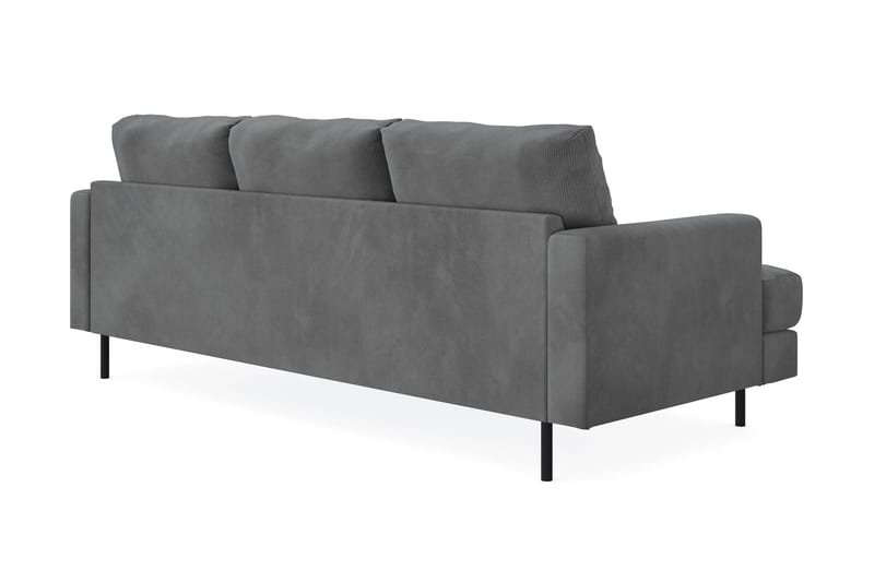 Menard Compact 3-personers Højrevendt L-formet Divansofa i Manchester - Grå - Møbler - Sofaer - Sofa med chaiselong