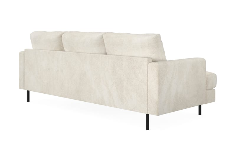 Menard Compact 3-personers Højrevendt L-formet Divansofa i Fløjl - Cremehvid - Møbler - Sofaer - Sofa med chaiselong