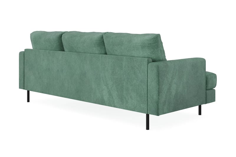Menard Compact 3-personers Højrevendt L-formet Divansofa i Fløjl - Mørkegrøn - Møbler - Sofaer - Sofa med chaiselong