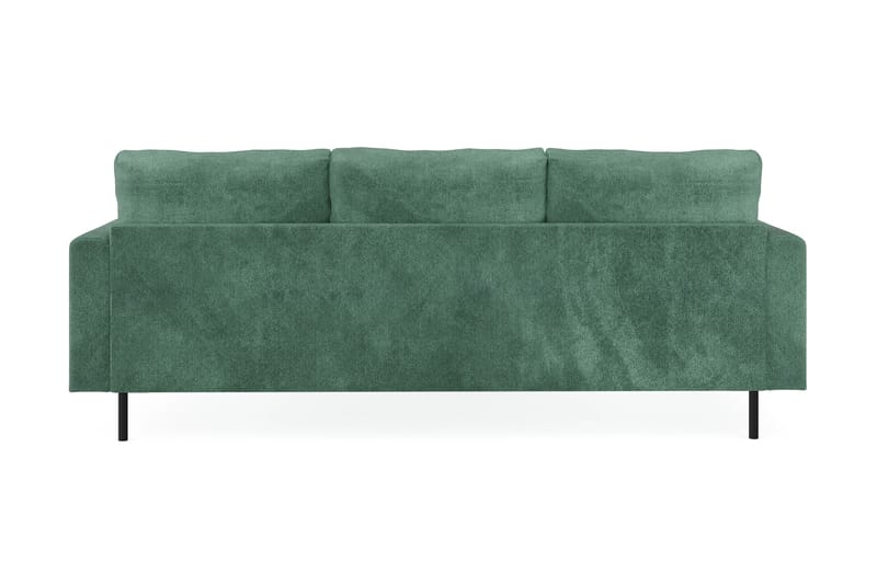 Menard Compact 3-personers Højrevendt L-formet Divansofa i Fløjl - Mørkegrøn - Møbler - Sofaer - Sofa med chaiselong