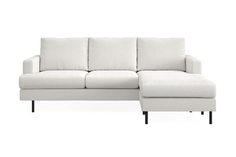 Menard Compact 3-personers Højrevendt L-formet Divansofa i Bouclé - Hvid - Møbler - Sofaer - Sofa med chaiselong