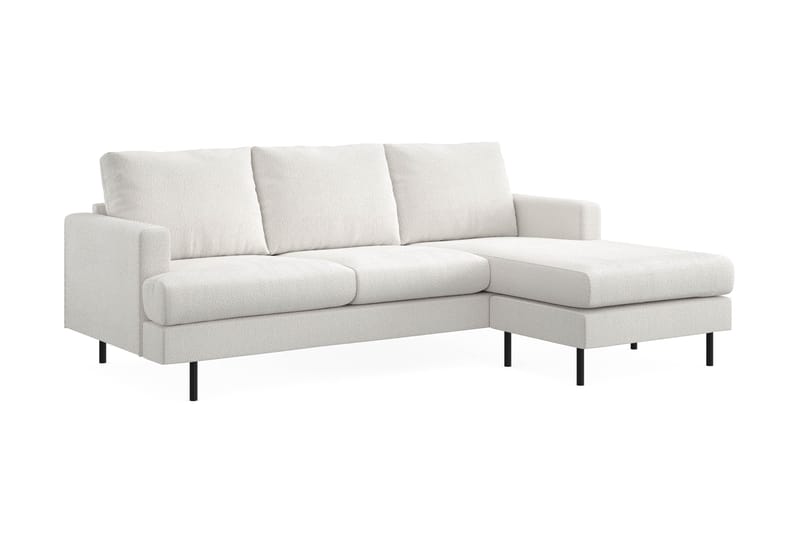 Menard Compact 3-personers Højrevendt L-formet Divansofa i Bouclé - Hvid - Møbler - Sofaer - Sofa med chaiselong