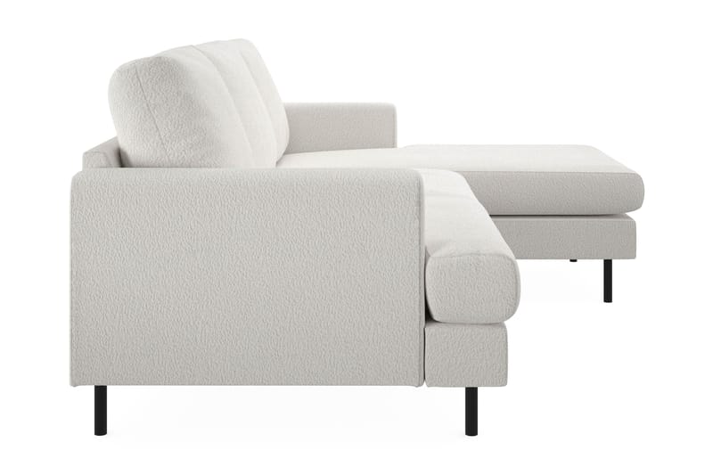 Menard Compact 3-personers Højrevendt L-formet Divansofa i Bouclé - Hvid - Møbler - Sofaer - Sofa med chaiselong
