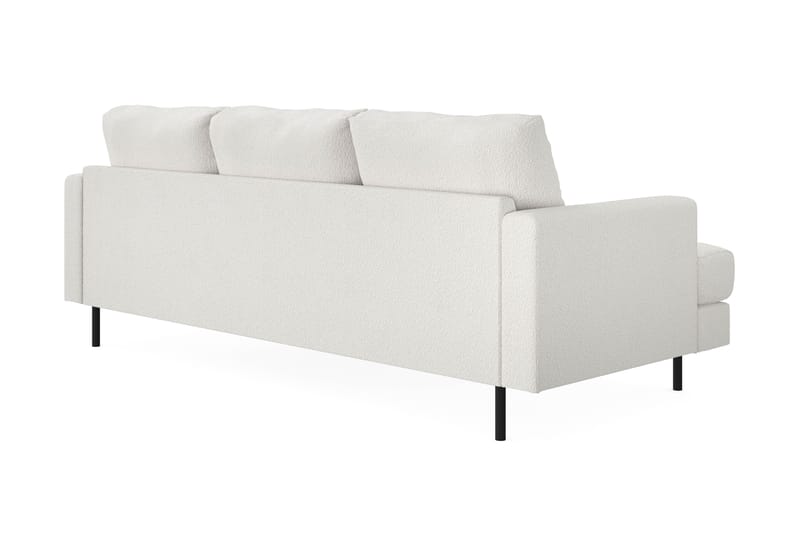 Menard Compact 3-personers Højrevendt L-formet Divansofa i Bouclé - Hvid - Møbler - Sofaer - Sofa med chaiselong