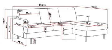 Menard Compact 3-personers Højrevendt L-formet Divansofa i Stof - Mørkegrå - Møbler - Sofaer - Sofa med chaiselong