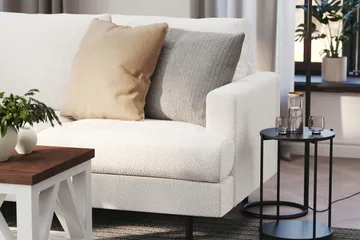 Menard Compact 3-personers Venstrevendt L-formet Divansofa i Bouclé - Hvid - Møbler - Sofaer - Sofa med chaiselong