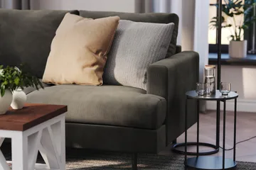 Menard Compact 3-personers Venstrevendt L-formet Divansofa i Manchester - Mørkegrå - Møbler - Sofaer - Sofa med chaiselong