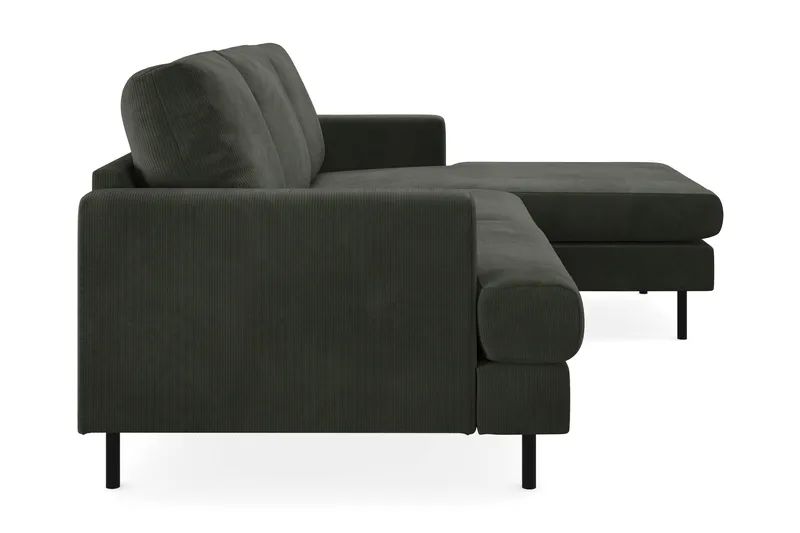 Menard Compact 3-personers Højrevendt L-formet Divansofa i Manchester - Mørkegrøn - Møbler - Sofaer - Sofa med chaiselong