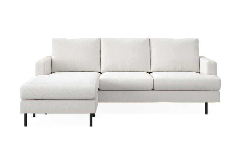 Menard Compact 3-personers Venstrevendt L-formet Divansofa i Bouclé - Hvid - Møbler - Sofaer - Sofa med chaiselong
