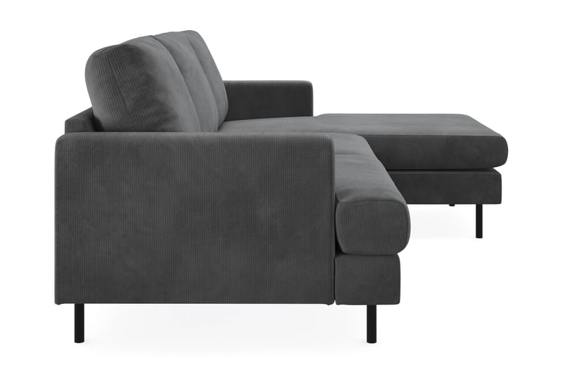 Menard Compact 3-personers Højrevendt L-formet Divansofa i Manchester - Grå - Møbler - Sofaer - Sofa med chaiselong