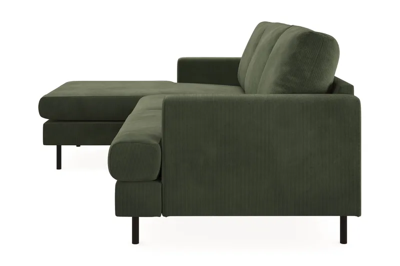 Menard Compact 3-personers Venstrevendt L-formet Divansofa i Manchester - Grøn - Møbler - Sofaer - Sofa med chaiselong