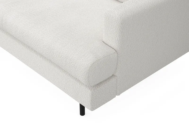 Menard Compact 3-personers Venstrevendt L-formet Divansofa i Bouclé - Hvid - Møbler - Sofaer - Sofa med chaiselong