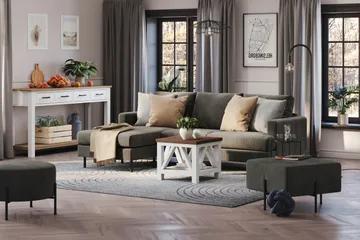 Menard Compact 3-personers Venstrevendt L-formet Divansofa i Manchester - Mørkegrå - Møbler - Sofaer - Sofa med chaiselong