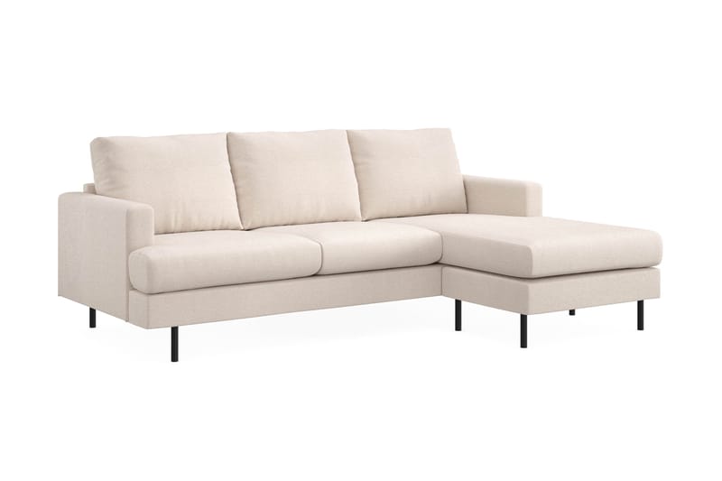 Menard Compact 3-personers Højrevendt L-formet Divansofa i Stof - Beige - Møbler - Sofaer - Sofa med chaiselong