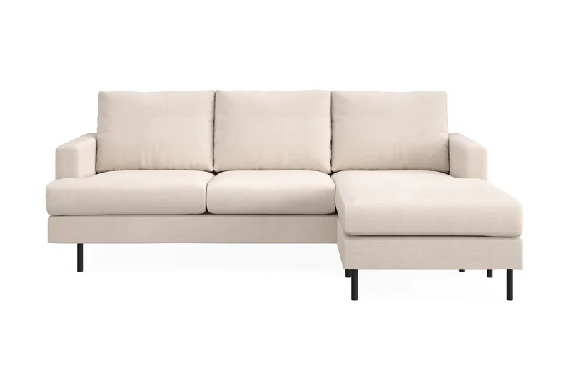 Menard Compact 3-personers Højrevendt L-formet Divansofa i Stof, Beige