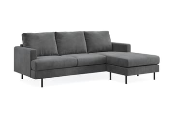 Menard Compact 3-personers Højrevendt L-formet Divansofa i Manchester - Grå - Møbler - Sofaer - Sofa med chaiselong