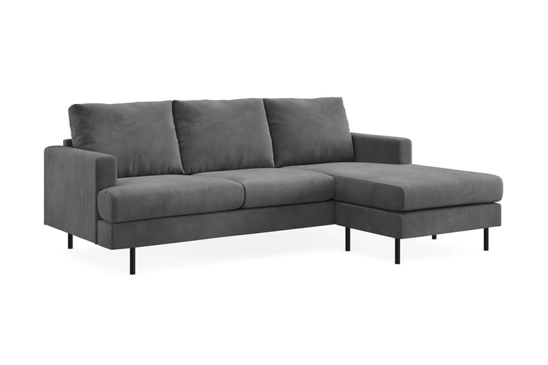 Menard Compact 3-personers Højrevendt L-formet Divansofa i Manchester - Grå - Møbler - Sofaer - Sofa med chaiselong